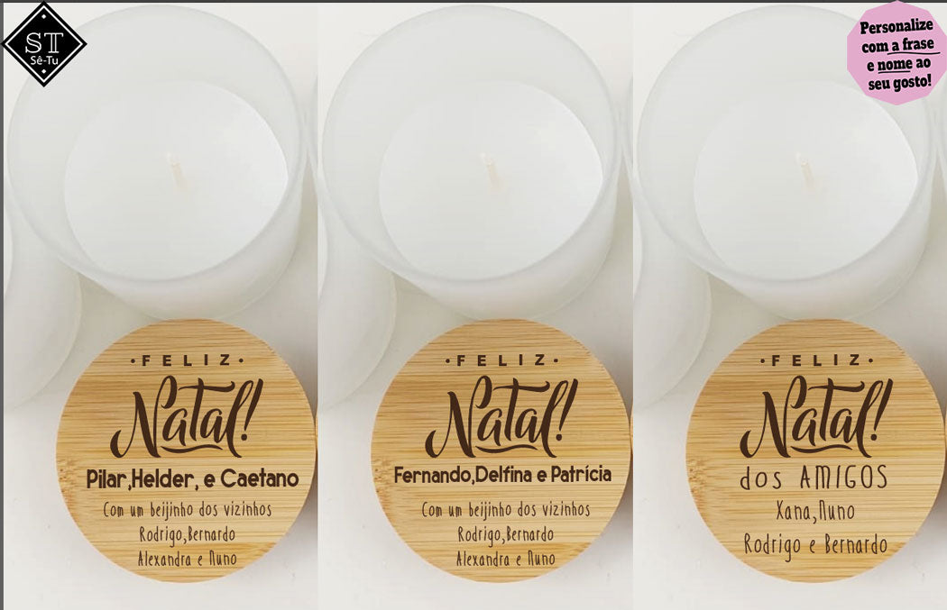 Vela Perfumada de baunilha Feliz Natal Vizinhos e Amigos